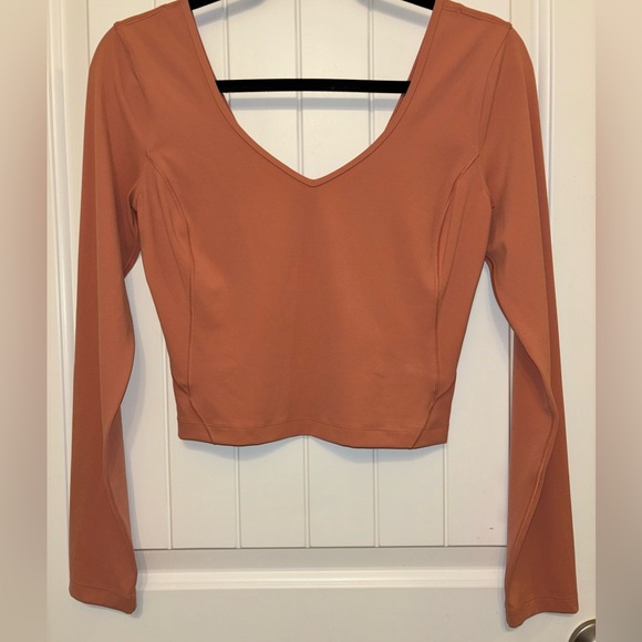 Lululemon Align Long Sleeve Cropped Shirt pink savannah Size 6 - Picture 2 of 6